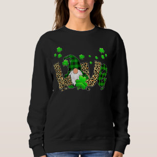 Sudadera Leopard Buffalo Plaid Love St Patricks Day Gnomes