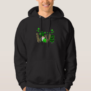 Sudadera Leopard Buffalo Plaid Love St Patricks Day Gnomes
