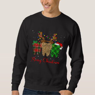 Sudadera Leopard Buffalo Plaid Tooth Navidades Luces Denti