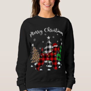 Sudadera Leopard Buffalo Plaid Wire Fox Terrier Dog Christm