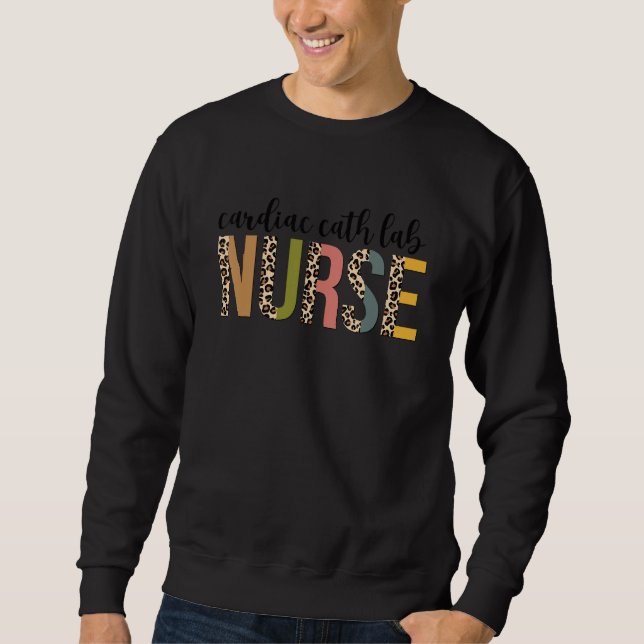 Sudadera Leopard Cardiac Cath Lab Impresión para Enfermería (Anverso)