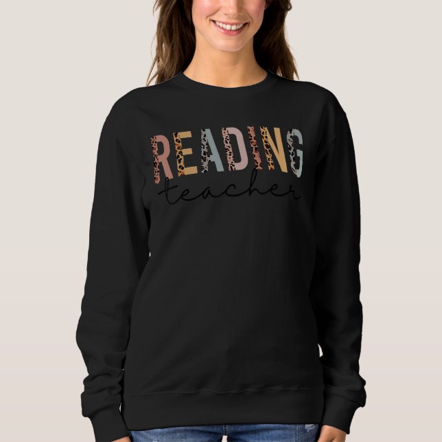 Sudadera Leopard Cheetah Imprimir a profesor de lectura de  (Anverso)