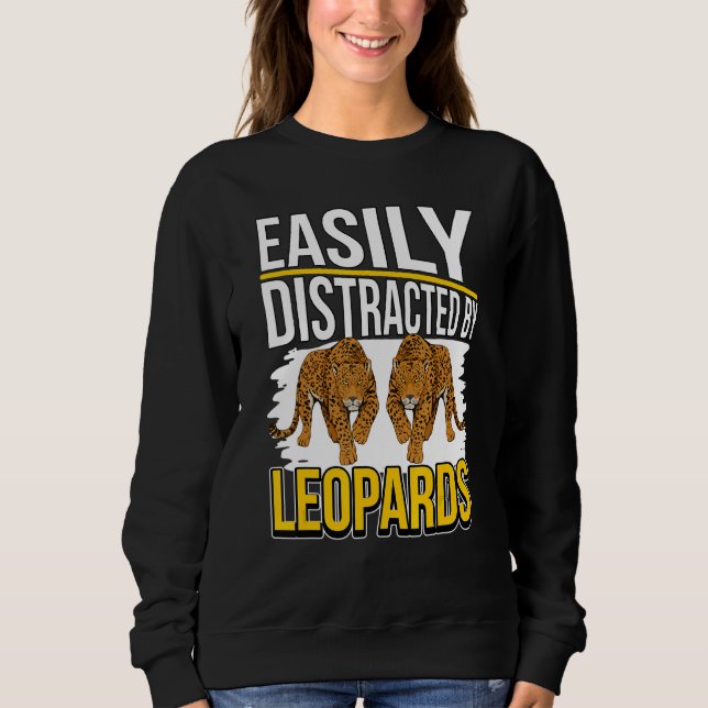 Sudadera Leopard Cita Wildcat Fácilmente Distraída Por Leop (Anverso)
