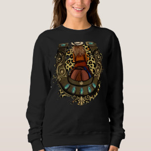 Sudadera Leopard Cowgirl Riding Horseshoe Rodeo Mom Western