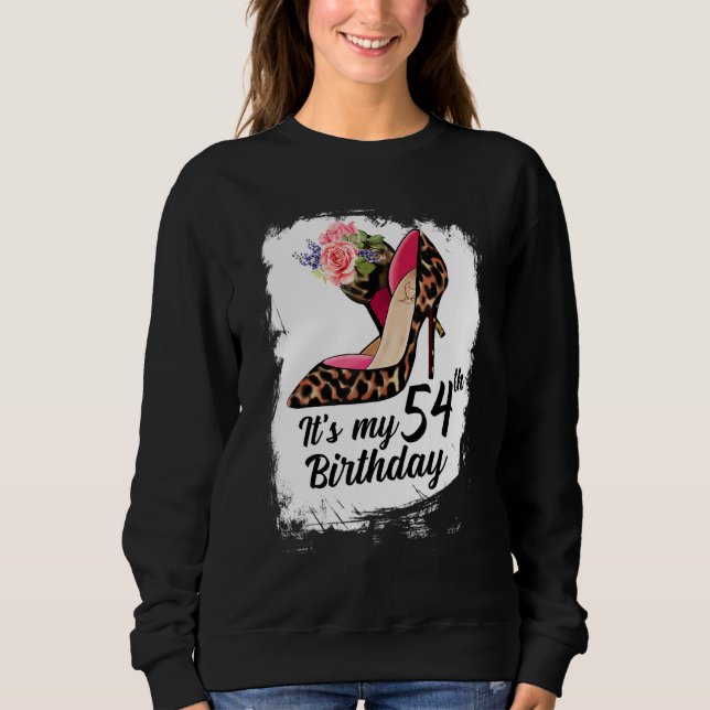 Sudadera Leopard de talones altos de 54 años es mi cumpleañ (Anverso)