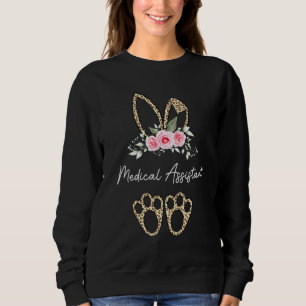 Sudadera Leopard Easter Bunny Medical Assistant Happy Easte