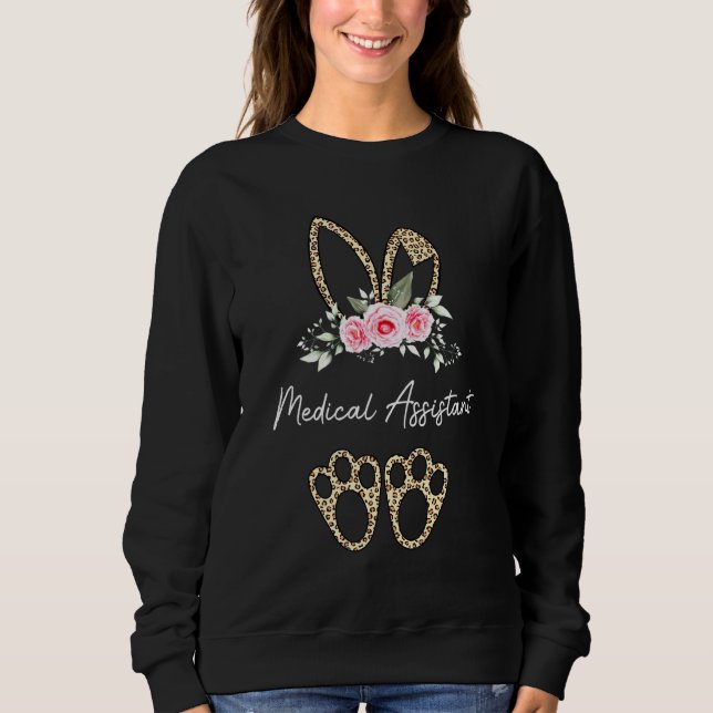 Sudadera Leopard Easter Bunny Medical Assistant Happy Easte (Anverso)