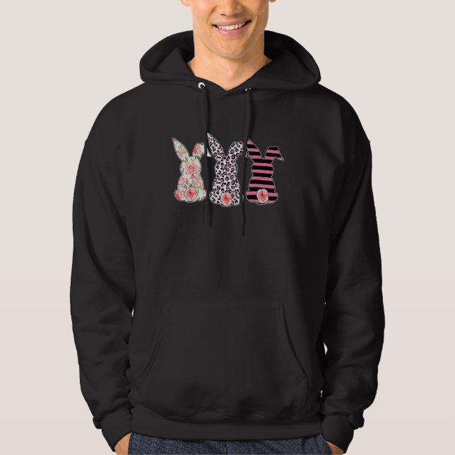 Sudadera Leopard Easter Bunny Rabbit Trio Cute Easter Day 5 (Anverso)