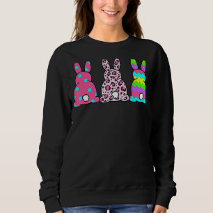 Sudadera Leopard Easter Bunny Rabbit Trio Feliz Pascua