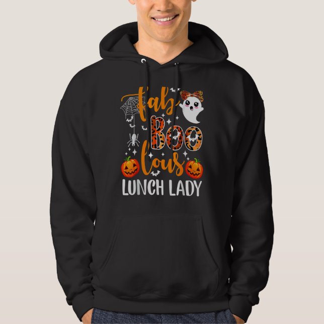 Sudadera Leopard Fab Boo Lous Lunch Lady Team Teacher Hallo (Anverso)