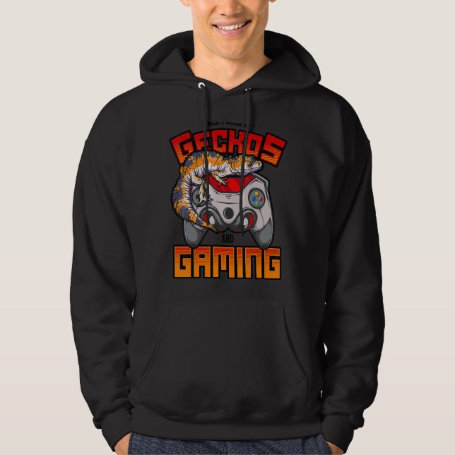 Sudadera Leopard Gecko & Gaming Lizard Video Game Reptile G (Anverso)