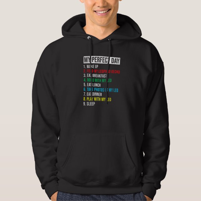 Sudadera Leopard Gecko Lizard My Perfect Day Reptile (Anverso)