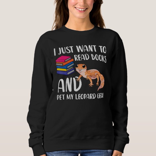 Sudadera Leopard Gecko Mamá Reptile libro Nerd Book (Anverso)