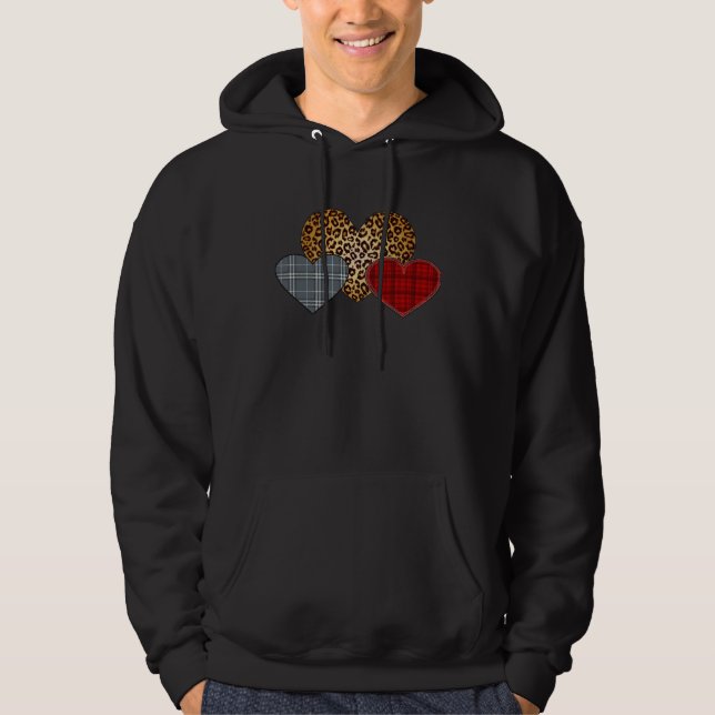 Sudadera Leopard Heart Buffalo Red Black Plaid Heart Valent (Anverso)