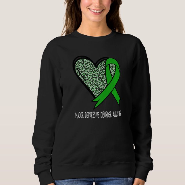 Sudadera Leopard Heart Major Depressive Disorder Awareness  (Anverso)