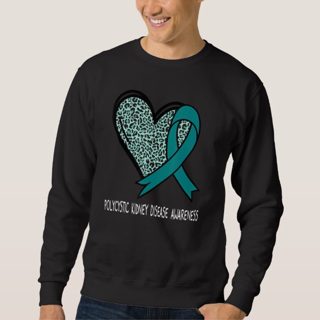 Sudadera Leopard Heart Polycystic Kidney Disease Awareness  (Anverso)