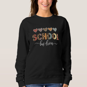 Sudadera Leopard Heart School Bus Driver Life Primer Día De