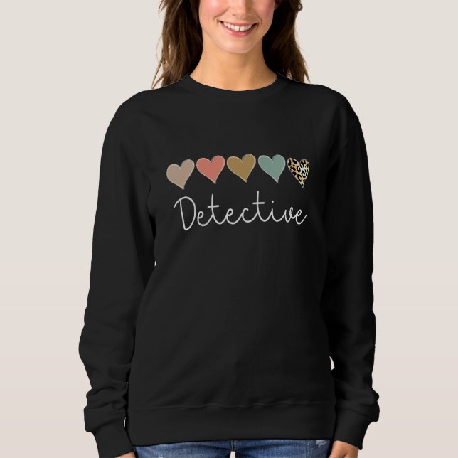 Sudadera Leopard Hearts Valentine's day for Team Detective  (Anverso)
