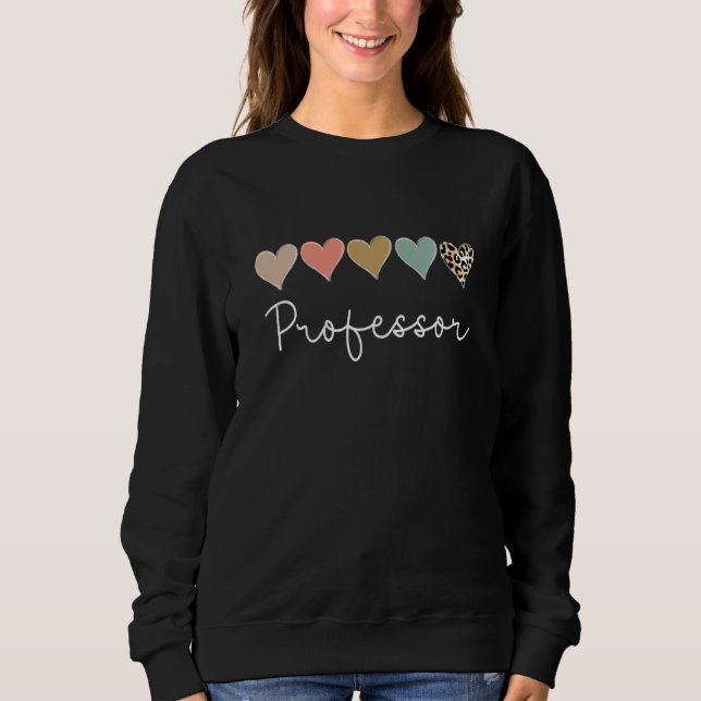 Sudadera Leopard Hearts Valentine's day for Team Professor  (Anverso)