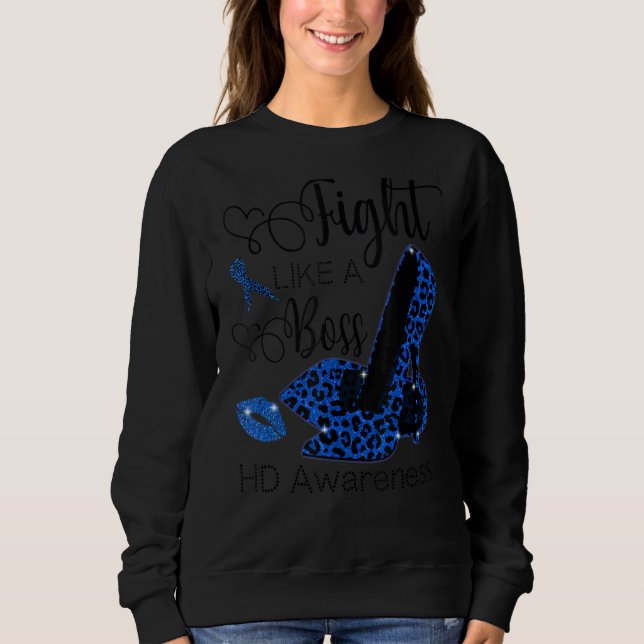 Sudadera Leopard Heels Luchan Como Un Jefe De La Enfermedad (Anverso)