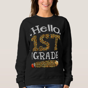 Sudadera Leopard Hello 1º Grado De Vuelta A La Escuela Firs