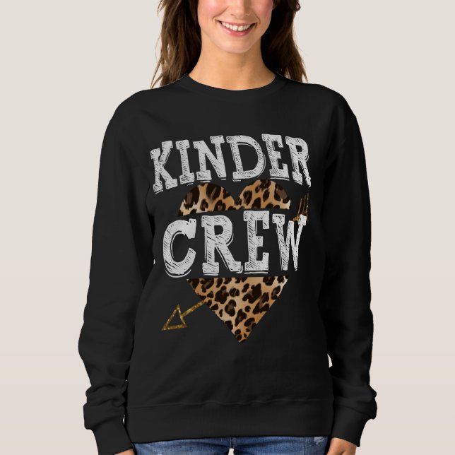 Sudadera Leopard Kinder Crew Kindergarten Maestro 1er Día O (Anverso)
