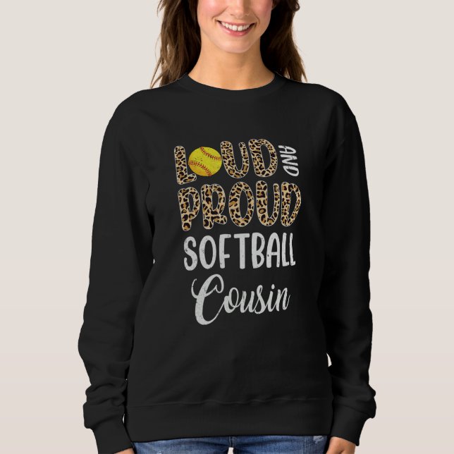 Sudadera Leopard Loud Proud American Softball Cousin Family (Anverso)