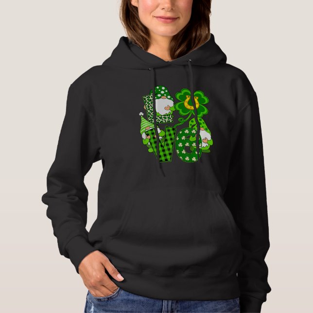 Sudadera Leopard Love Three Gnomes Lucky Shamrock St. Patri (Anverso)