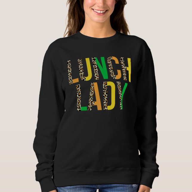 Sudadera Leopard Lucky Lunch Lady St Patrick's Day Cafeteri (Anverso)