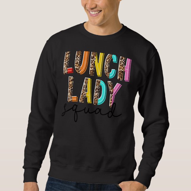 Sudadera Leopard Lunch Lady Squad Cafeteria Hola verano 1 (Anverso)