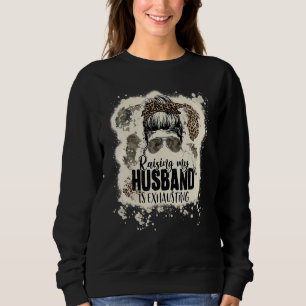 Sudadera Leopard Messy Bun Bleached Criando A Mi Marido Es 