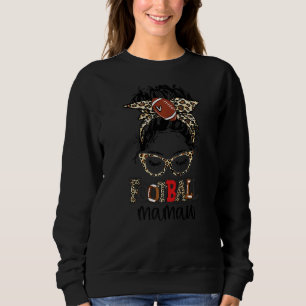 Sudadera Leopard Messy Bun Football Mamaw Life Game Day Mot