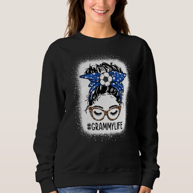 Sudadera Leopard Messy Bun Soccer Grammy Life Game Moth (Anverso)