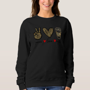 Sudadera Leopard Peace Love Coffee Hippie