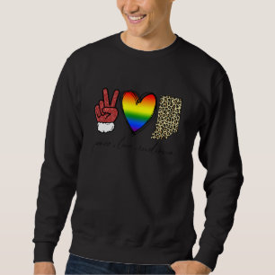 Sudadera Leopard Peace Love Indiana Heart Lgbt Orgullo Cris
