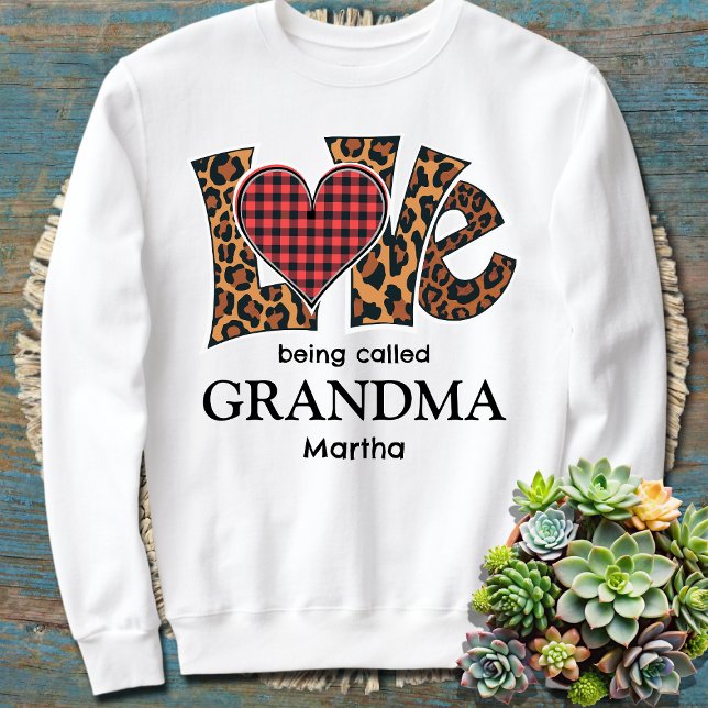 Sudadera Leopard Plaid Love Being alled Grandma (Subido por el creador)