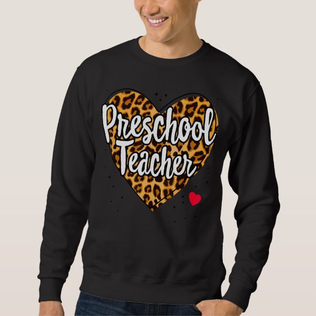 Sudadera Leopard Preescolar Teacher Back School Daycare App (Anverso)