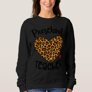 Sudadera Leopard Preescolar Teacher Back School Daycare App