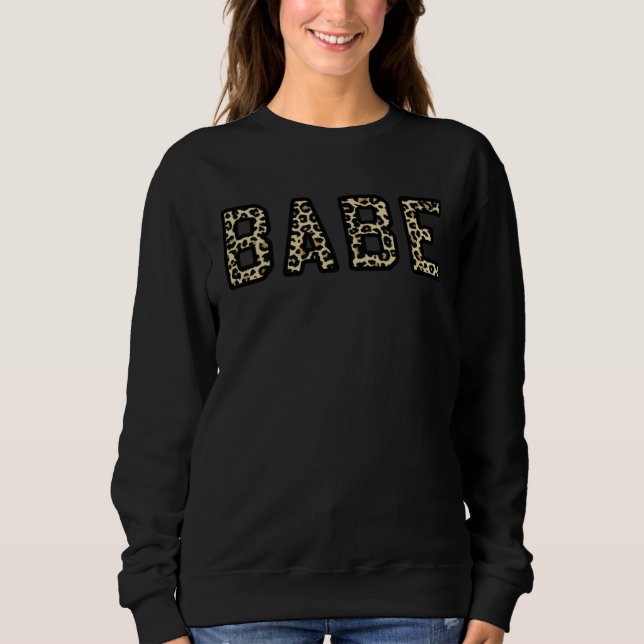 Sudadera Leopard Print Babe Bridal Bachelorette Party Match (Anverso)