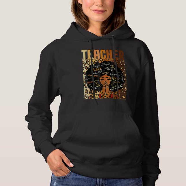 Sudadera Leopard Print Black Smart Teacher Afro Love Melani (Anverso)