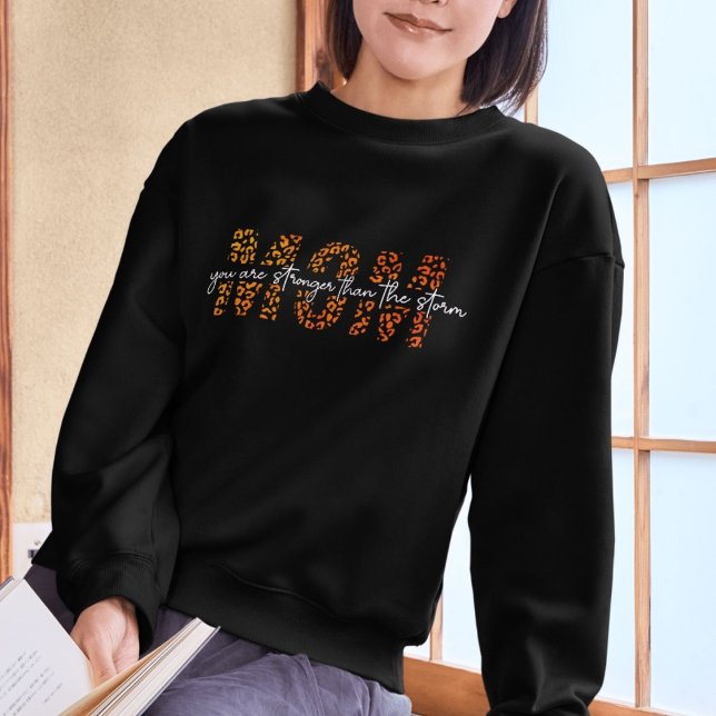 Sudadera Leopard Print MOM MAMÁ Typografía - Madera elegant (animal print mom shirt)