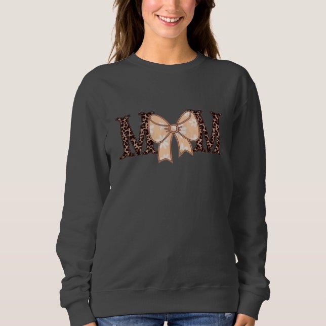 Sudadera Leopard Print Mom Sweatshirt with Coquette Bow (Anverso)