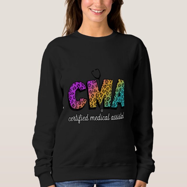 Sudadera Leopard Rainbow Co, asistente médico certificado p (Anverso)