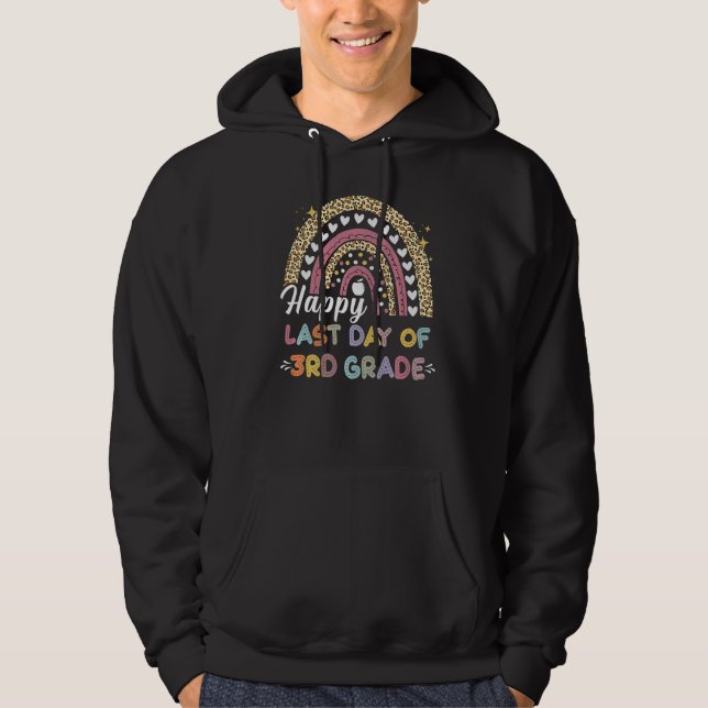 Sudadera Leopard Rainbow Happy Day Of School en tercer grad (Anverso)