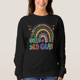 Sudadera Leopard Rainbow Hello 3rd Grade Teacher  Back To S
