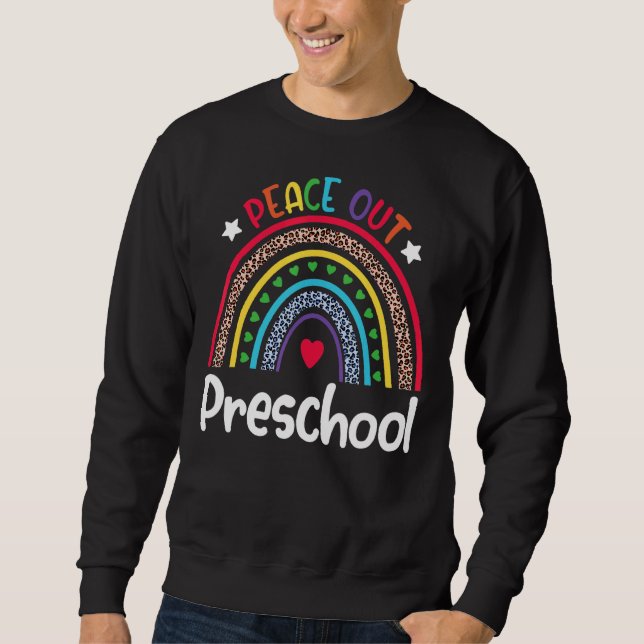 Sudadera Leopard Rainbow Peace Out Preescolar El Día De Sc (Anverso)