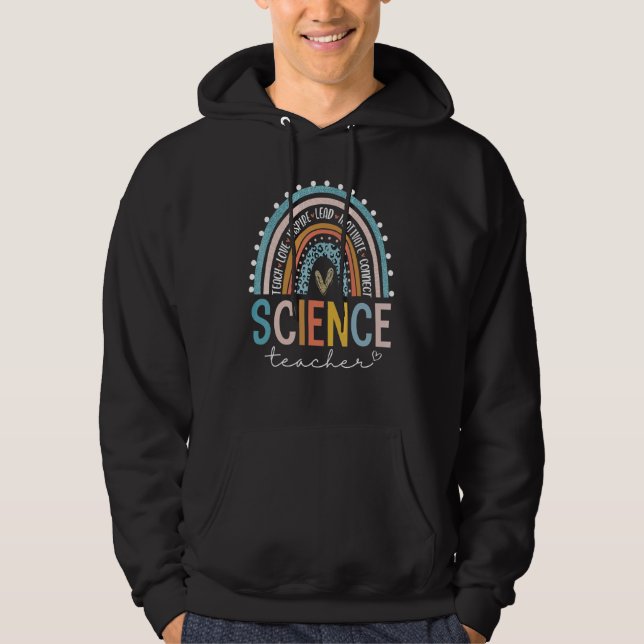 Sudadera Leopard Rainbow Science Teacher   First Day Of Sch (Anverso)