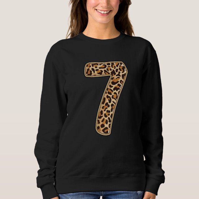 Sudadera Leopard Séptimo Partido de Cumpleaños 7 Siete Años (Anverso)