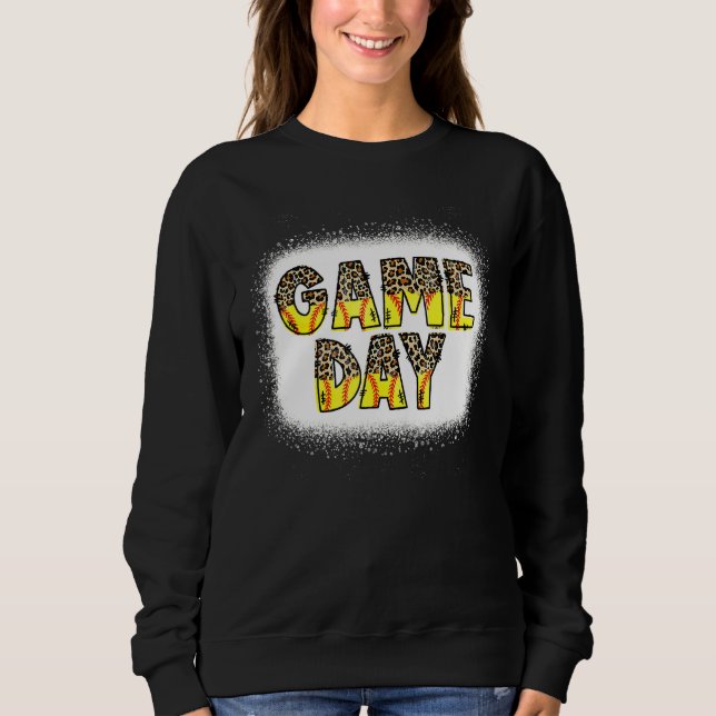 Sudadera Leopard Softball Game Day Vibes Softball Mom Softb (Anverso)