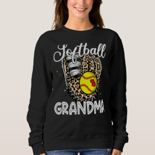 Sudadera Leopard Softball Glove Softball Grandma Happy Moth